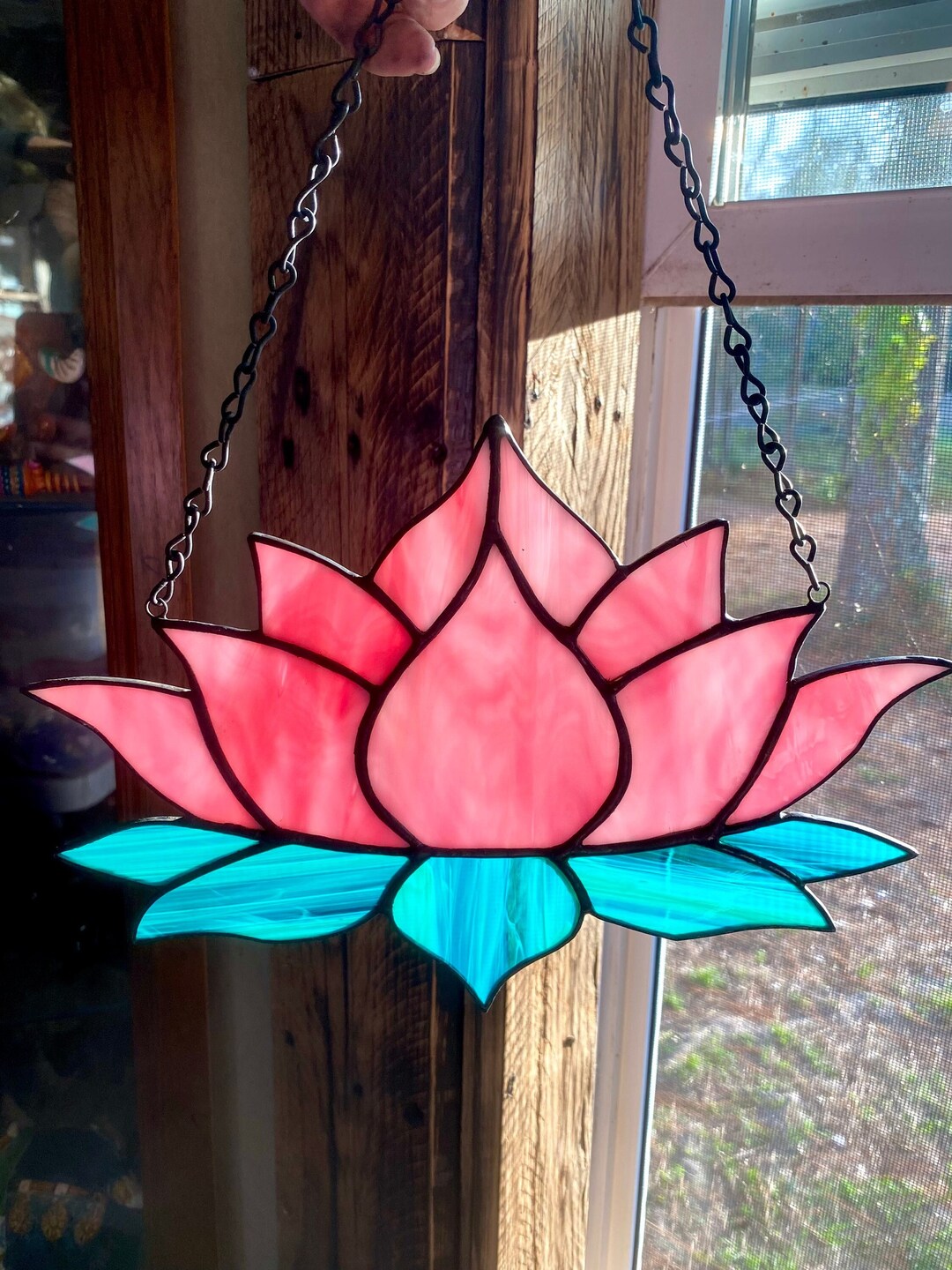 Lotus Stained Glass Lotus Lotus Art Lotus Suncatcher Lotus Etsy