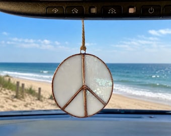 Handmade Stained Glass Peace Sign