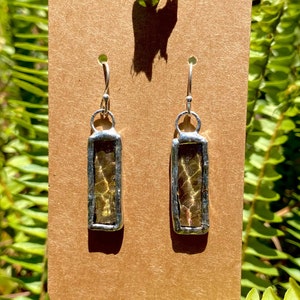 Handmade Stained Glass Earrings, Suncatcher Earrings, Geometric Art Earrings