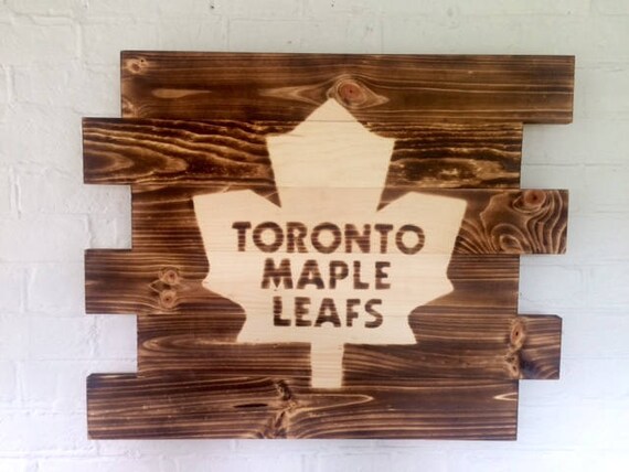 Toronto Maple Leafs Rustic Burned Wood Sign | Etsy