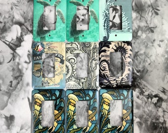 Dynastyprints Slightly Imperfect Metal Rocker/GFI Cover - Under Sea Creatures - Rocking Light Switch or GFI Outlet Cover