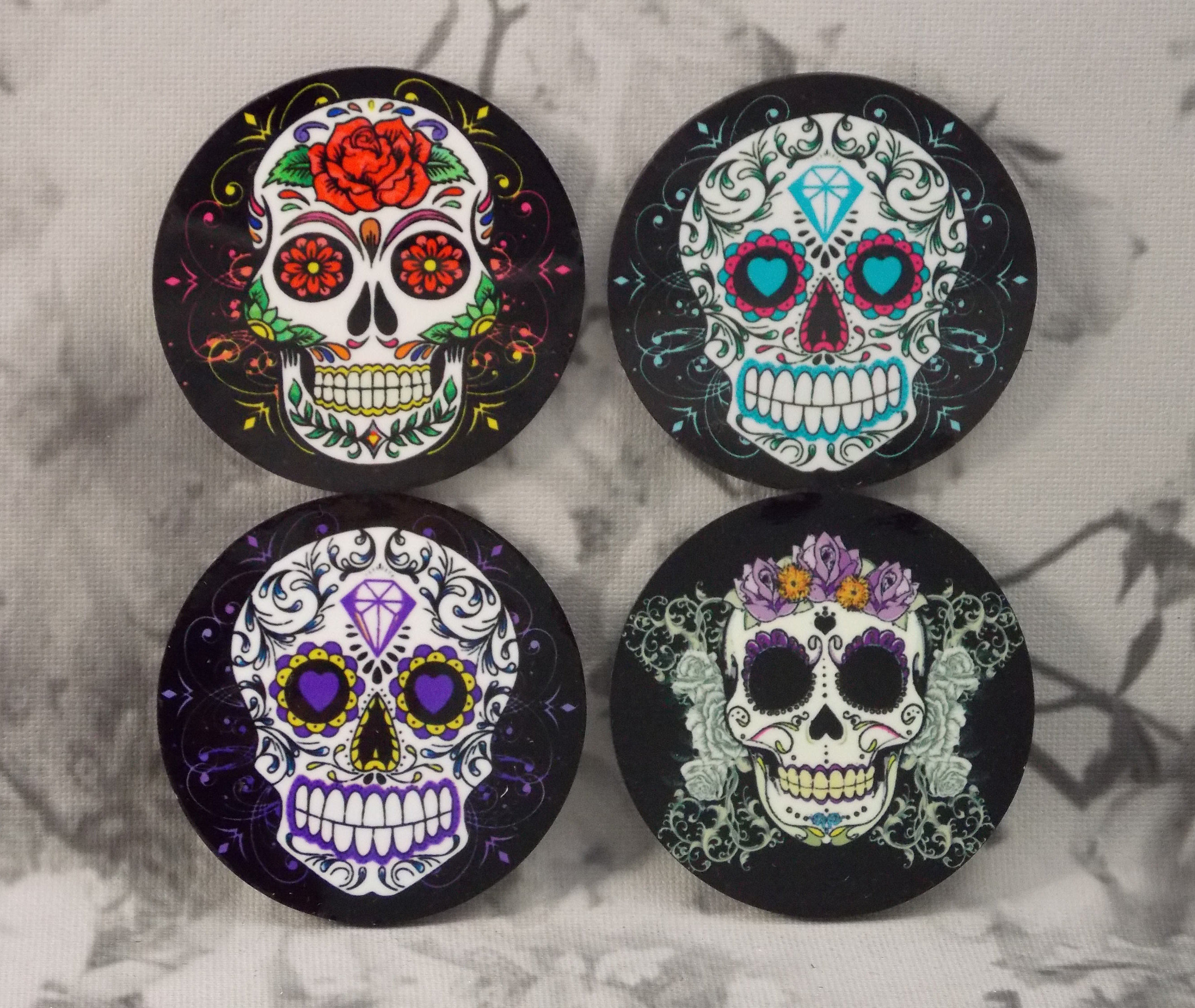 Sugar Skull Set of 4 Gift Set Skull Etsy
