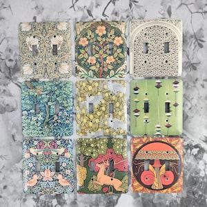 Dynastyprints Slightly Imperfect Metal Electrical Light Switch Cover - Vintage Wallpapers - 2T ~ Double Toggle - William Morris Art -