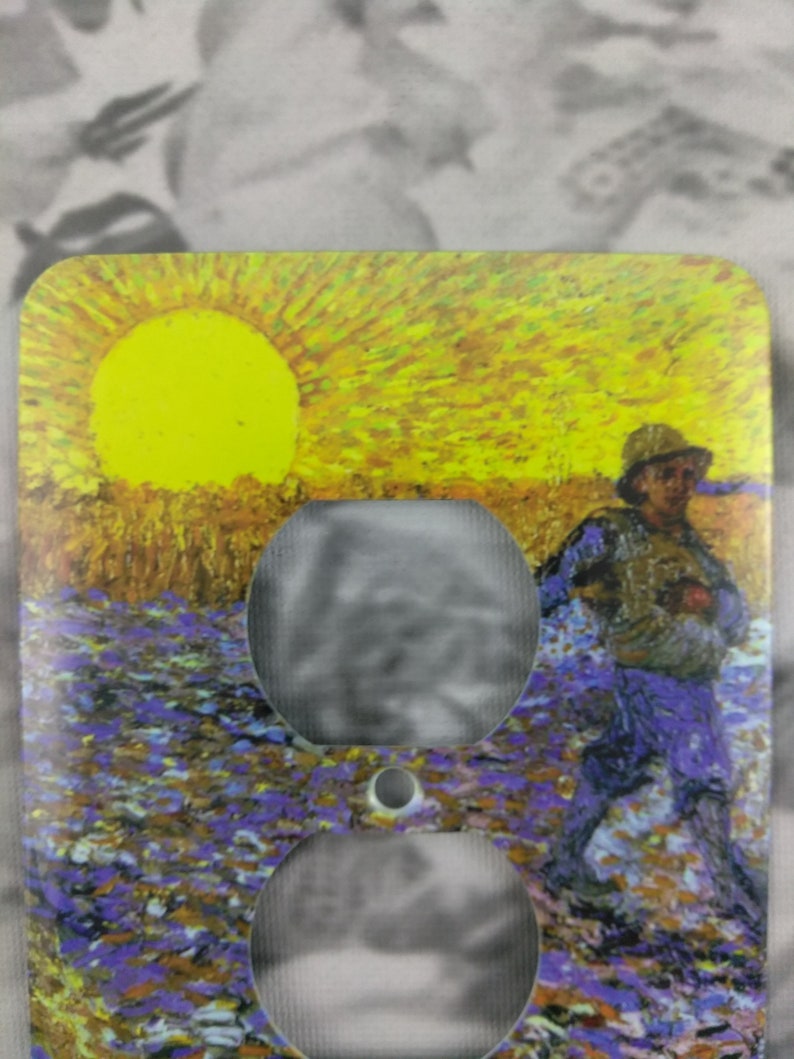 Metal Vincent Van Gogh Outlet Cover Sower With Setting Sun Etsy