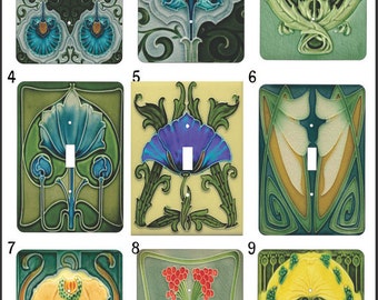 Metal Deco Light Switch Cover Series One - Art Nouveau - 1T Single Toggle - Single Gage Light Switch