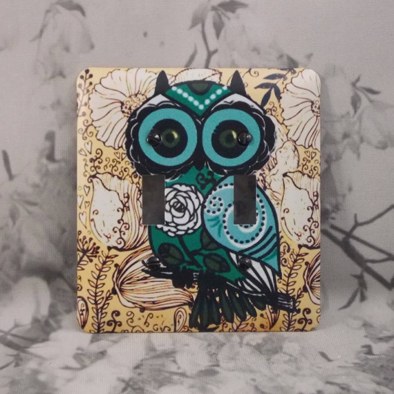 Metal Owl Double Toggle Light Switch Covers Owl Light Switch Etsy