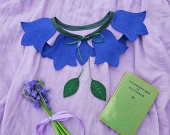 Bluebell felt collar accessory accessories bluebells cottagecore flower fairy