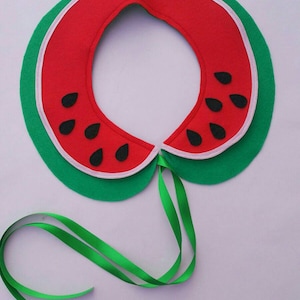 Red watermelon felt collar