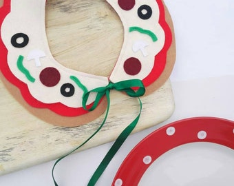 Pizza peterpan collar with ribbon tie