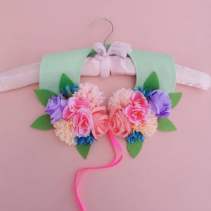 Faux flower collar and headband hairband set festival wedding garden party spring flowers image 4