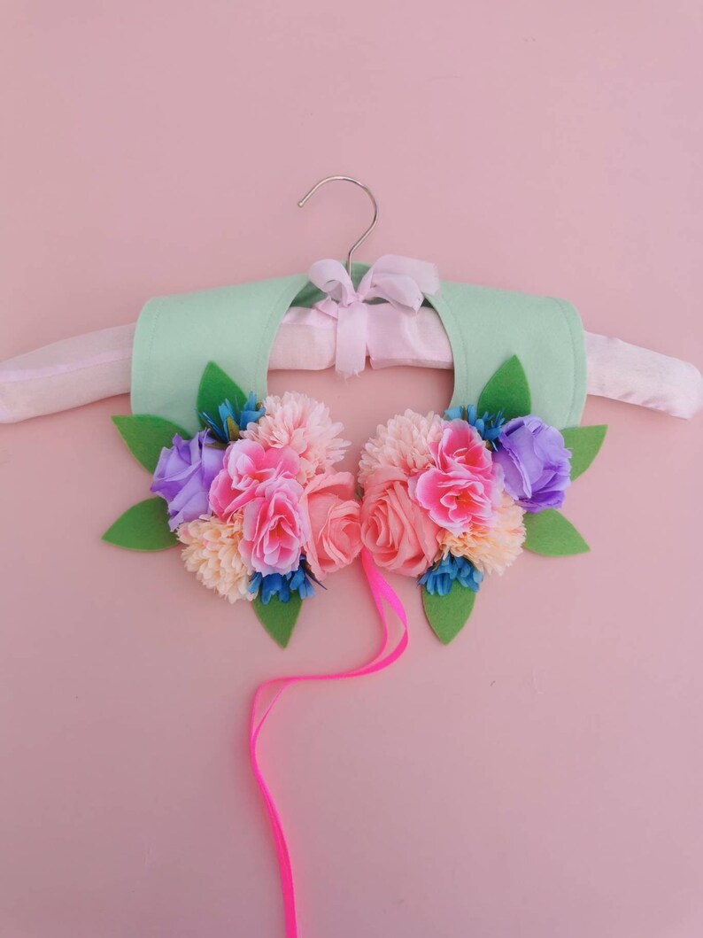 Faux flower collar and headband hairband set festival wedding garden party spring flowers image 4