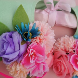 Faux flower collar and headband hairband set festival wedding garden party spring flowers image 7