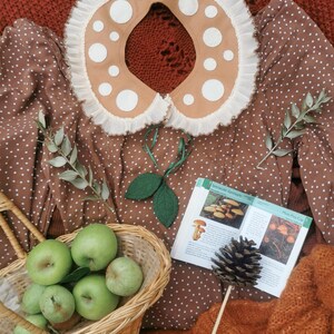 Natural brown toadstool mushroom felt collar / peterpan collar / cottagecore / autumncore / autumn / fall image 2