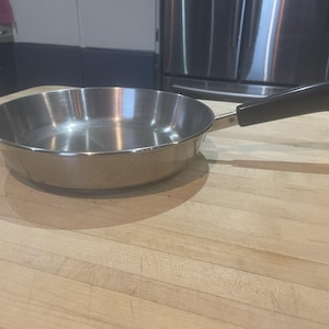 Revere Ware 9" Skillet Frying Pan Stainless Steel No Lid Heavy Durable For Cooks