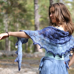 Shawl &quot;Fall in Love&quot; knitting pattern PDF instant download