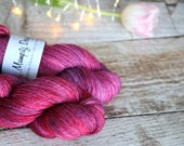 Hand dyed sock yarn Merino nylon blend superwash, Berry