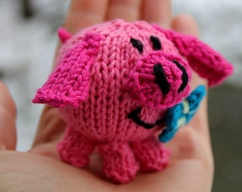 Toy Pig knitting pattern PDF for beginners and advanced knitters, spring gift and decoration, easter, gift for kids and adults