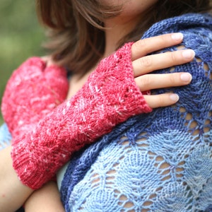 Fingerless Mittens &quot;Fall in Love&quot;  knitting pattern PDF download - suitable for beginners and advanced knitters