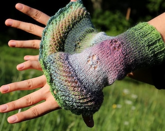 Fingerless Mittens "In Bloom"  knitting pattern PDF download - suitable for beginners and advanced knitters
