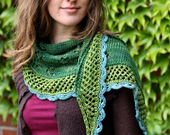 Shawl "In Bloom" knitting pattern PDF instant download, knitting tutorial shawl