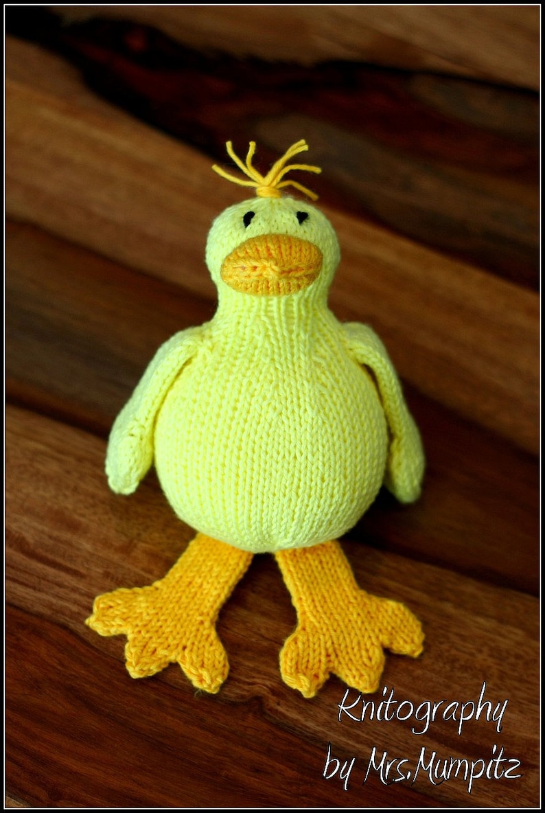 Duck Knitting Pattern Easy Toy Duck Knitting Pattern PDF Etsy Australia