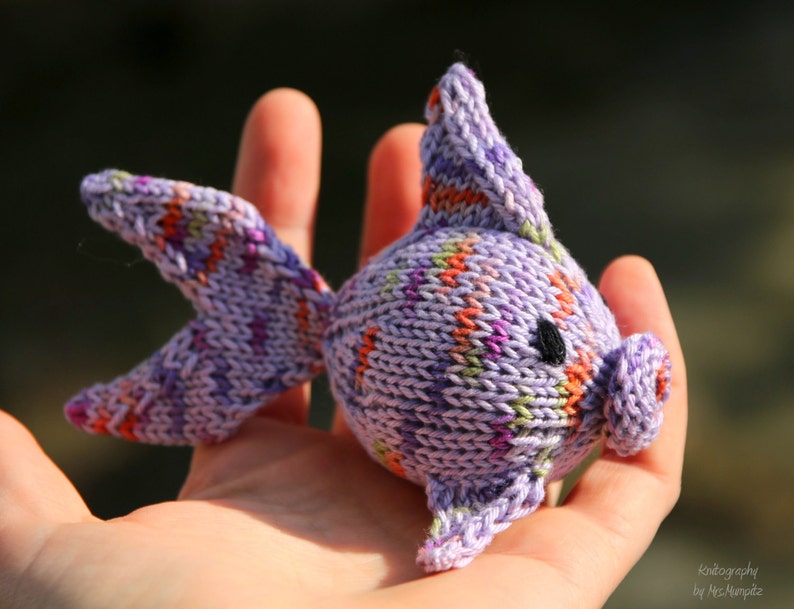 Amigurumi fish knitting pattern PDF for beginners and advanced knitters, spring gift and decoration, gift for kids and adults image 2