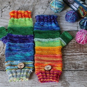 Fingerless Mittens 'Scrappalicious' knitting pattern PDF download, easy pattern for beginners and advanced knitters image 5