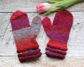 Childrens mittens, handknit gloves for children, stocking stuffers, winter fashion 3-6yrs