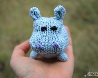 Hippo knitting pattern for beginners and advanced knitters, spring gift and decoration, easter, gift for kids and adults