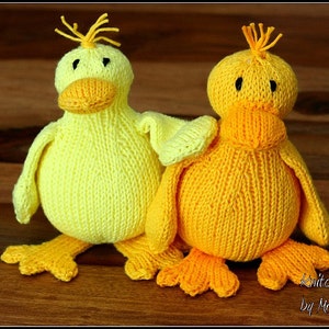 Duck knitting pattern, easy toy duck knitting pattern PDF download, cute DIY toy pattern