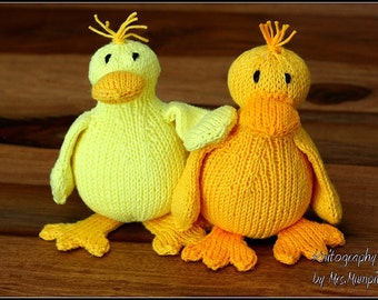 Duck knitting pattern, easy toy duck knitting pattern PDF download, cute DIY toy pattern