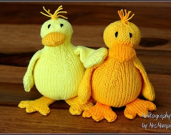 Duck knitting pattern, easy toy duck knitting pattern PDF download, cute DIY toy pattern