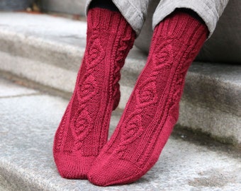 Sock knitting pattern 'Oden's Socks' PDF download for advanced knitters, instant download