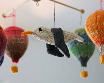 Seagull knitting pattern PDF, mobile hangers, maritime decoration, diy gift and decoration, gift for kids and adults, baby shower,