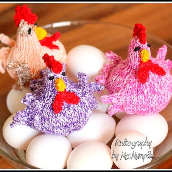 Spring Chicks Knitting pattern suitable for beginners - PDF download, cute spring and easter DIY decoration