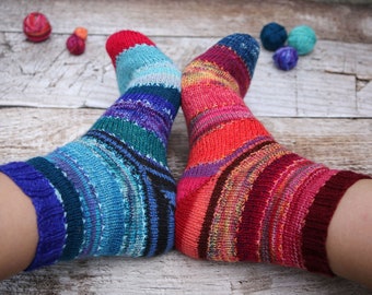 Socken Strickanleitung als PDF 'Scrappily Ever After', Geschenk, Babygeburtstag