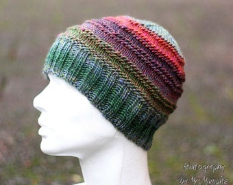 Padrão de tricô para gorros iniciantes: gorro de inverno com lã volumosa (download em PDF)