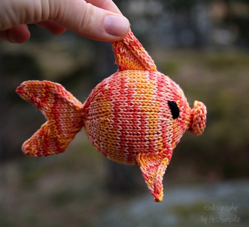 Amigurumi fish knitting pattern PDF for beginners and advanced knitters, spring gift and decoration, gift for kids and adults image 1