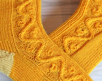 Frigg's Cable Knit Socks Pattern: Advanced Knitters (PDF Download - Main Image