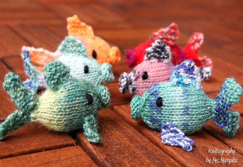gift for kids and adults gift toppers for Mobile baby shower pick your favorite color Handknit toy fishes stocking stuffers