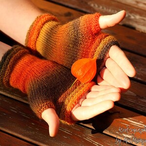 Fingerless Mittens knitting pattern PDF download, easy pattern for beginners and advanced knitters image 7