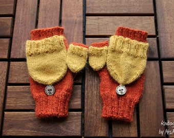 Convertible Mittens With thumb flap knitting pattern PDF download - suitable for advanced beginners , photographer mittens, DIY holiday gift