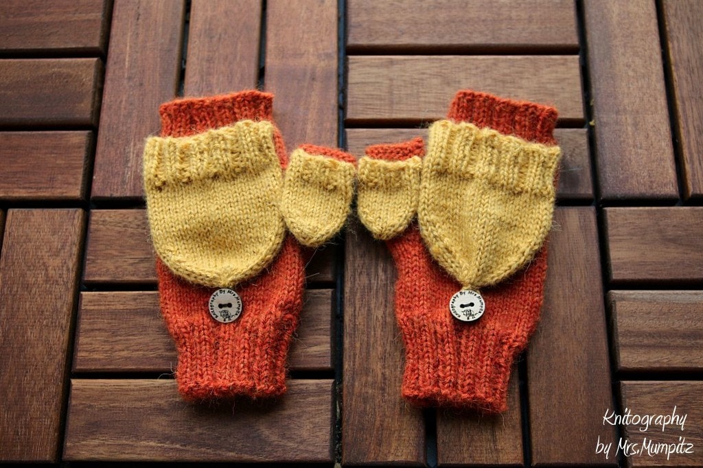 Convertible Mittens With Thumb Flap Knitting Pattern PDF Download