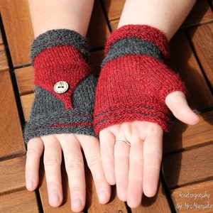 Fingerless Mittens Follow Me knitting pattern PDF download suitable for advanced beginners, eye catcher, diy holiday gift image 6