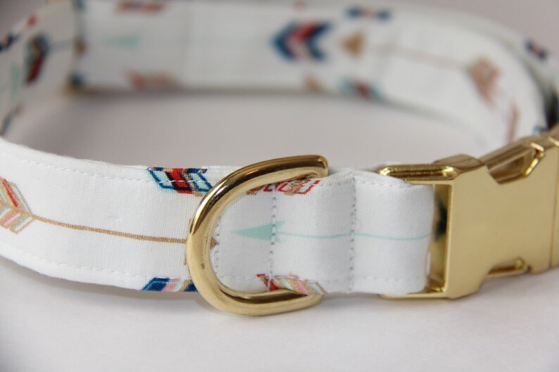 Arrow Tribal Dog Collar Gold Hardware Etsy