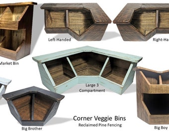 Food Storage ~ Veggie Bin ~Kitchen/Pantry Potato/Onion Bin Organization ~Divided Bin Corner Box/Cabinet ~Chef/Gardener/Foodie Gift Idea