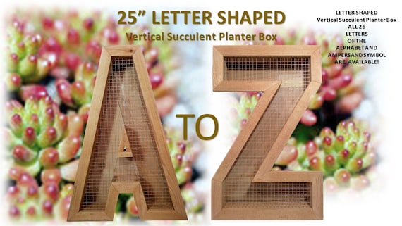 Vertical Succulent Planter Box Letter Shaped Succulent Etsy Vertical Succulent Planter Box Letter Shaped Succulent Etsy