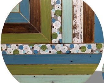 Handcrafted Reclaimed Pine Abstract Art: Modern Farmhouse Decor, Set of 3