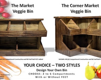 Veggie Bin Extra Large, Reclaimed Wood: Kitchen Pantry Organizer