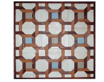 Handcrafted Reclaimed Wood Quilt Art: Framed Modern Farmhouse Geometric Wall Decor - 36" Square